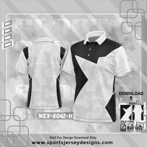 NEX-6042-H-BLACK AND WHITE PATTERN SPORTSWEAR SUBLIMATION JERSEY DESIGN