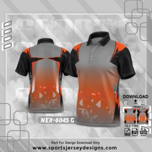 NEX-6045-G-ORANGE AND GREY SPORTSWEAR SUBLIMATION JERSEY DESIGN