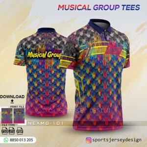 NEXMG-101-PINK,BLUEGRADIRNT AND COLOURFULL PATTERN MUSICAL BANJO GROUP SUBLIMATION JERSEY DESIGN