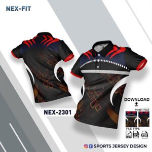 NEX-2301-RED AND BROWN PATTERN SUBLIMATION JERSEY DESIGN