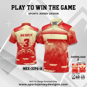 NEX-3396-A-RED AND GOLD PAATERN SPORTSWEAR SUBLIMATION JERSEY DESIGN