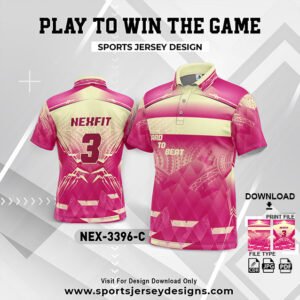 NEX-3396-C-PINK AND GOLD PAATERN SPORTSWEAR SUBLIMATION JERSEY DESIGN