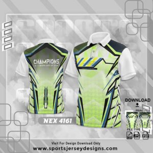 NEX-4161-GREEN AND WHITE PATTERN SPORTSWEAR SUBLIMATION JERSEY DESIGN